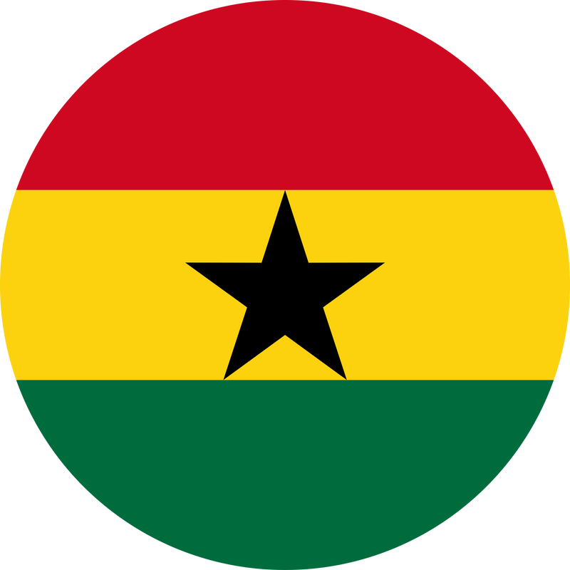 Round Ghanaian Flag of Ghana